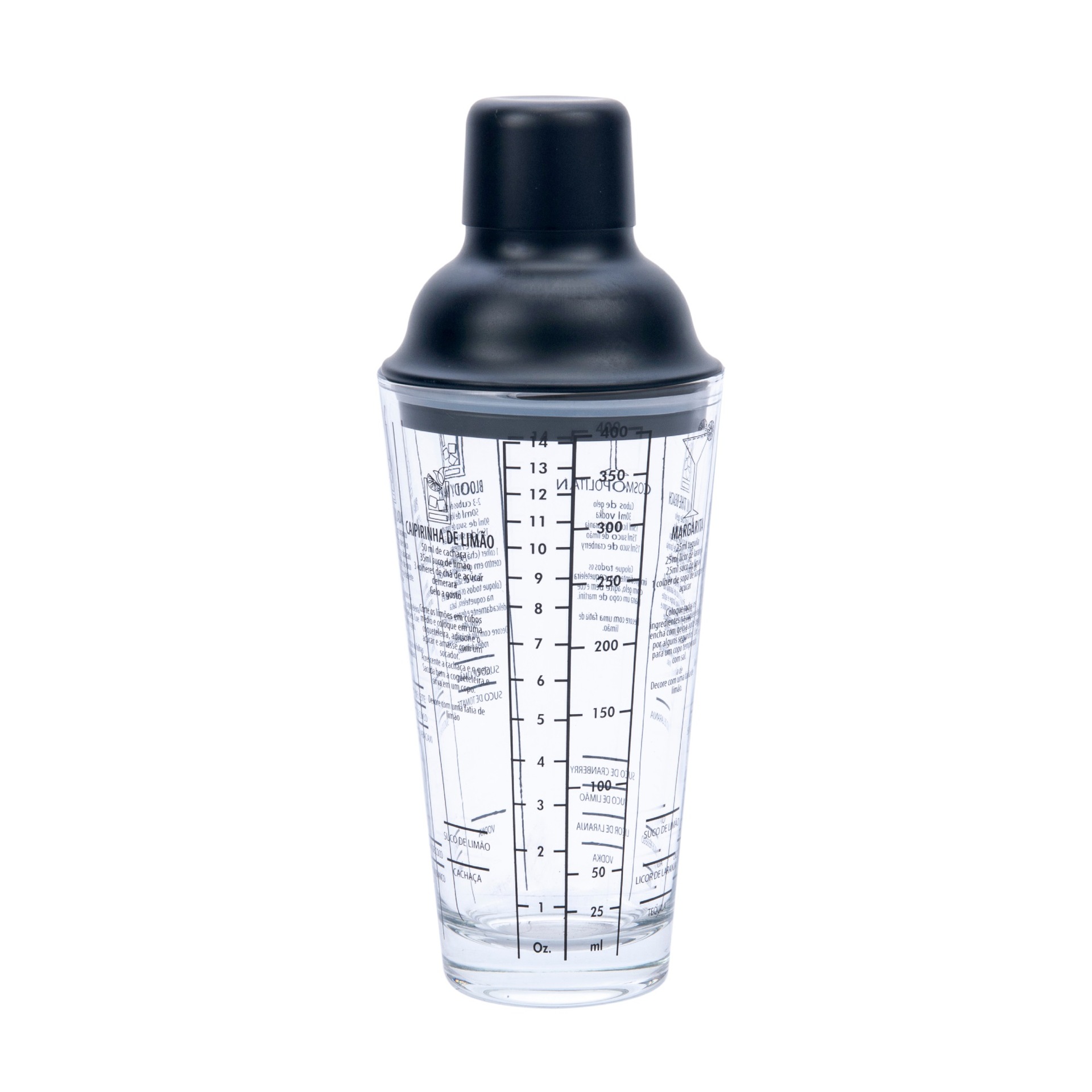 Household Three-stage Transparent Glass Cocktail Shaker With Scale Stainless Steel Shek Cup Bar Cocktail Shaker