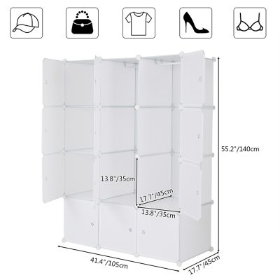 4-layer 12-compartment Rubik's Cube Wardrobe, Plastic, Can Be Freely Assembled DIY Style