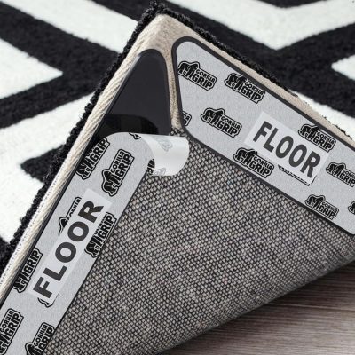 8 Pack Extra Long Black Rug Grippers For Hardwood Floors Non-Slip Carpet Holders Anti-Slip Rug Pads For Home Living Room And Bedroom