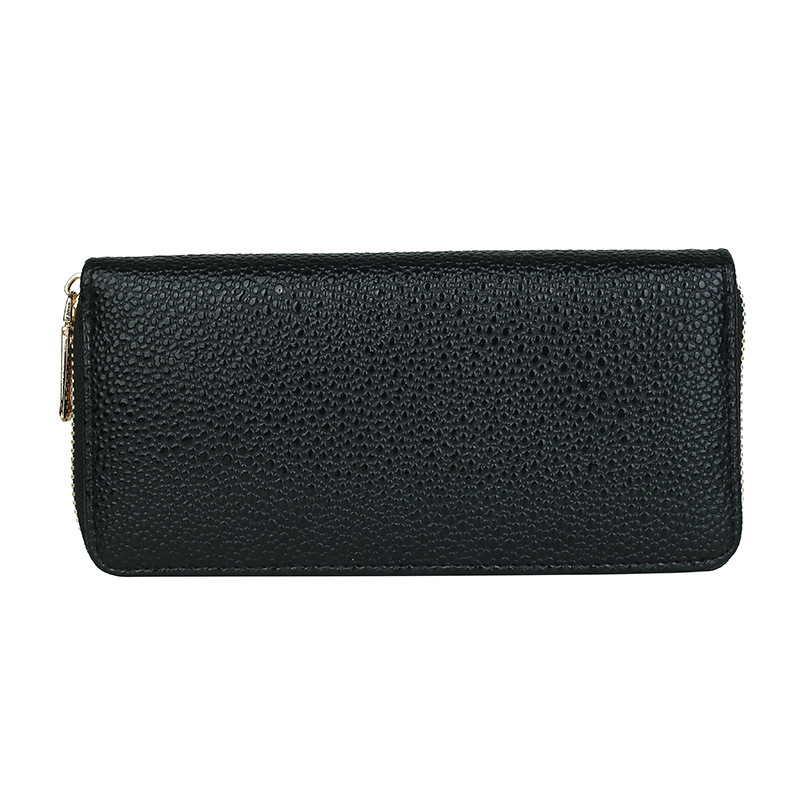 Mid-length Zipper Clutch Bag Fashion Solid Color PU Money Clip