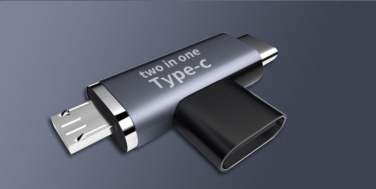 Type-c Female To Double-head Type-c Male T-type One-to-two Adapter