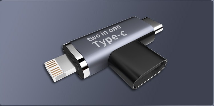 Type-c Female To Double-head Type-c Male T-type One-to-two Adapter
