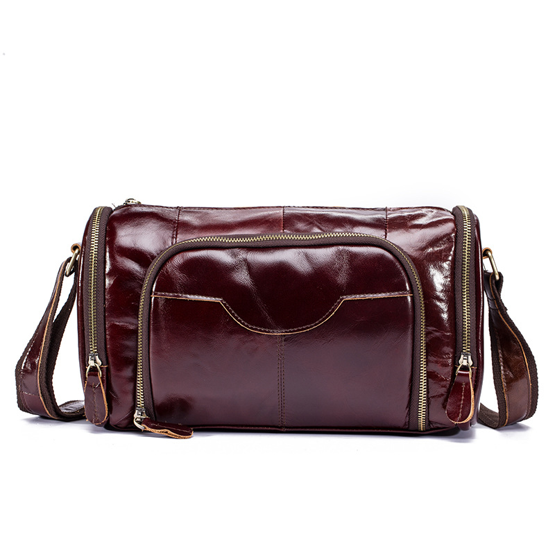 Retro Fashion Trend Leather Shoulder Messenger Bag Cowhide Pillow Bag