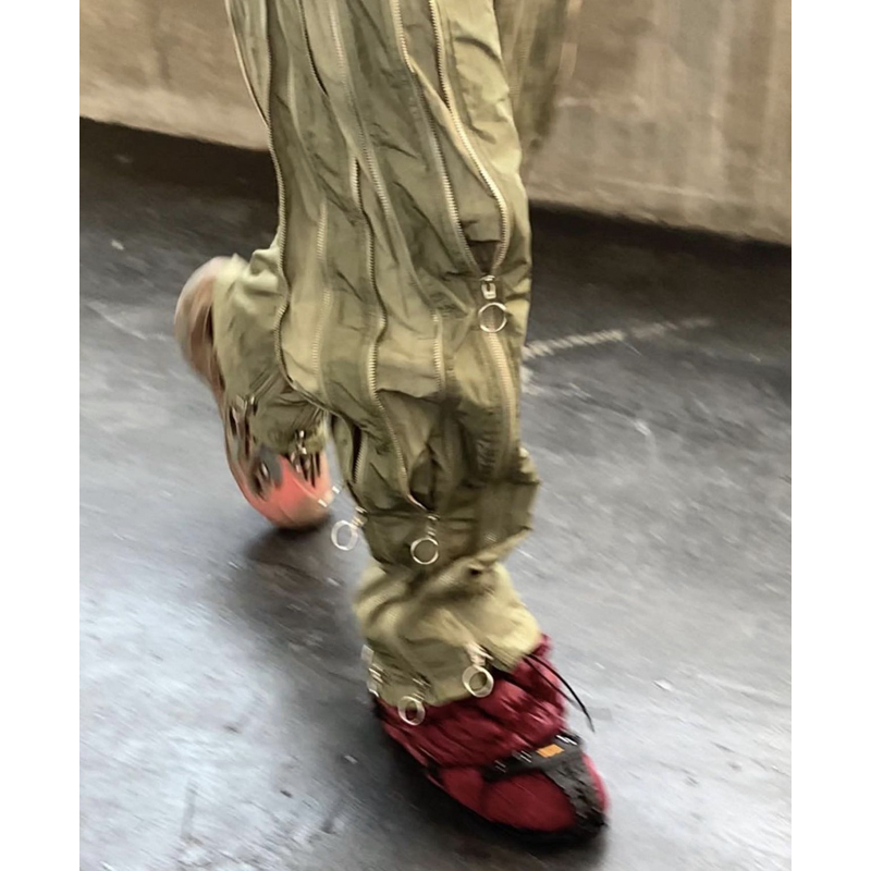 Men's Color-blocking Zipper-adjustable Wide-leg Casual Pants