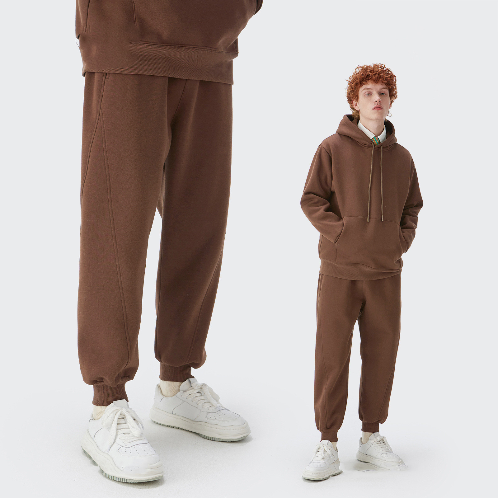 Men's Casual Solid Color Padded Sweatpants