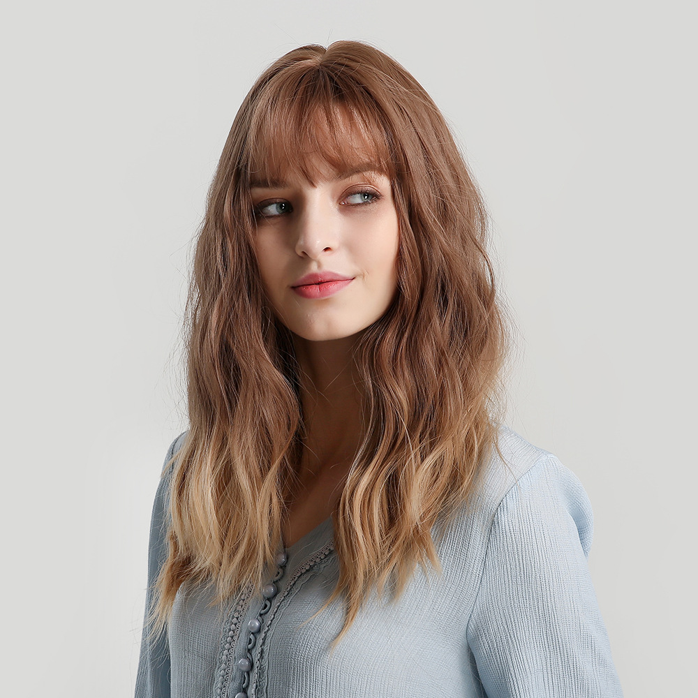 Golden Fringe Long Curly Hair