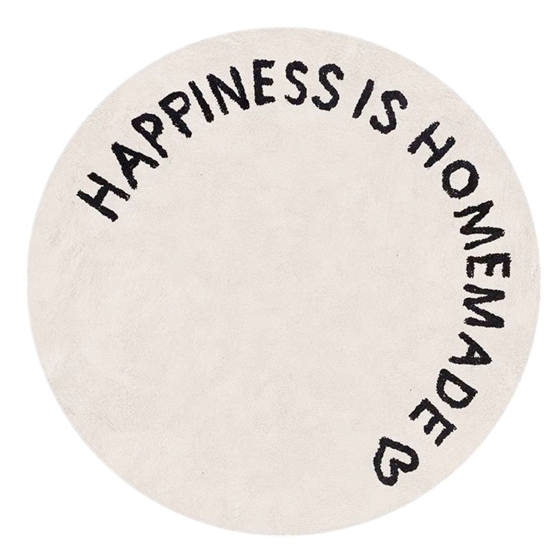 Home Bedroom Plush Crawl Letter Round Carpet