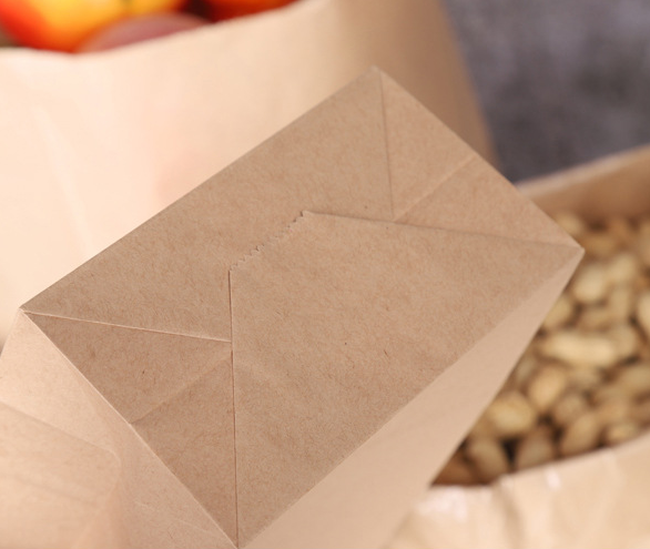 Square Bottomed Kraft Paper Bags For Oil Proof Food Packaging