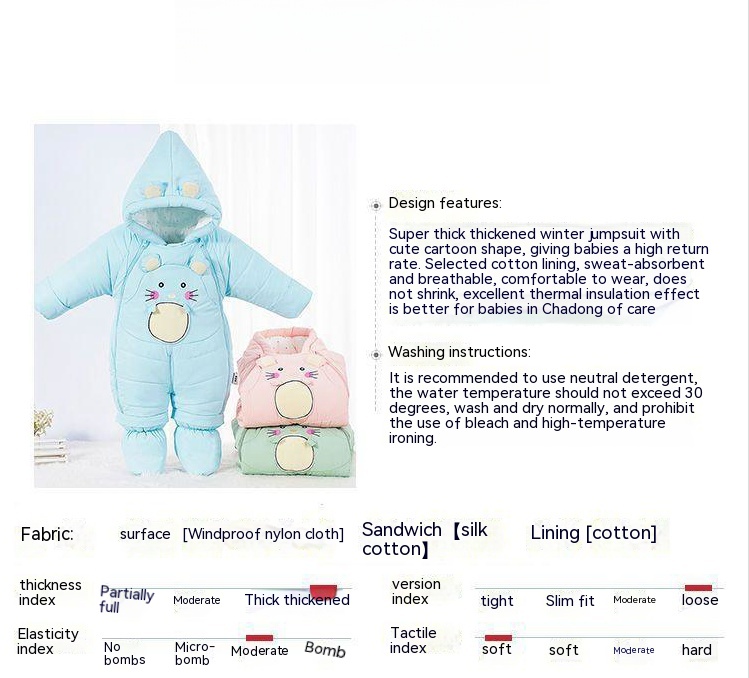 Newborn Baby Down One-piece Cotton Clothes