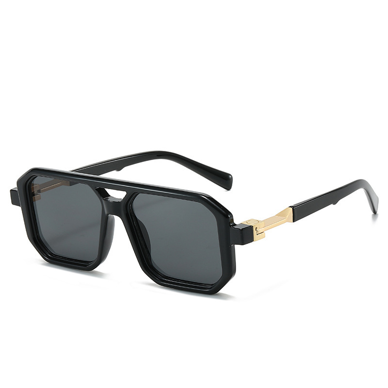 Retro Double Beam Pilot Catwalk Light Luxury Sunglasses Ins
