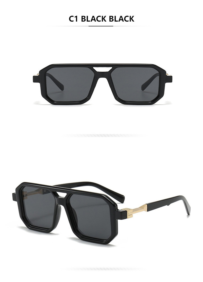 Retro Double Beam Pilot Catwalk Light Luxury Sunglasses Ins