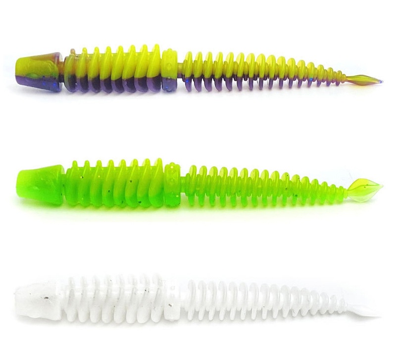 New Static Floating Water Reverse Thread Needle Tail Soft Bait Full Body Spoiler Soft Worm Bait