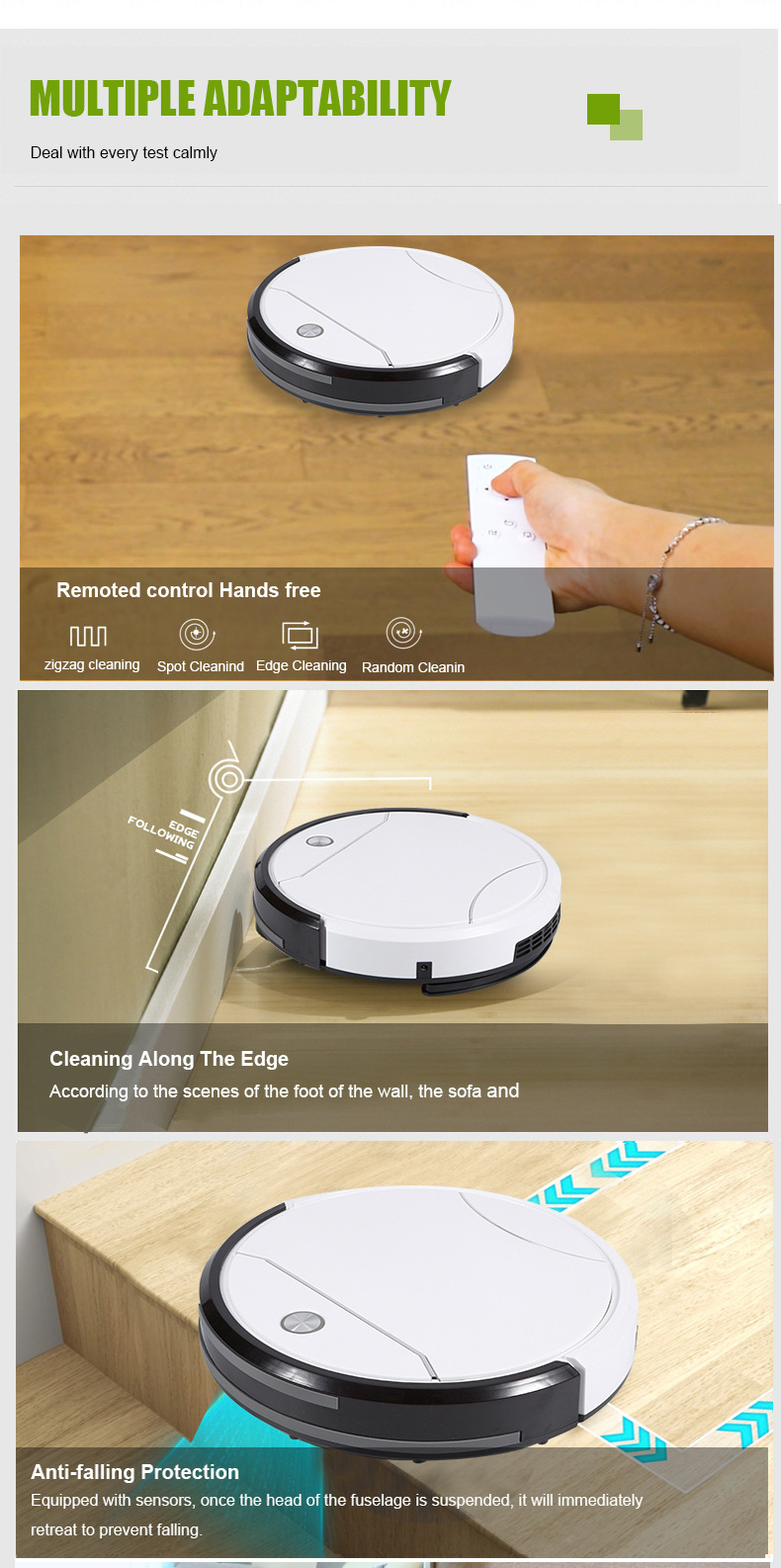 Beautiful Jieshi Automatic Recharge Remote Control Operation Suction Sweeping Mopping Three-in-one Intelligent Household Sweeping Robot