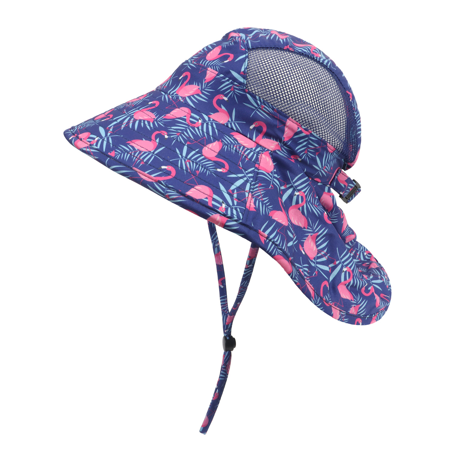 Children's Big Eaves Animal Printing Air-permeable Beachwear Neck Protection Bucket Hat Quick-drying Shawl Hat