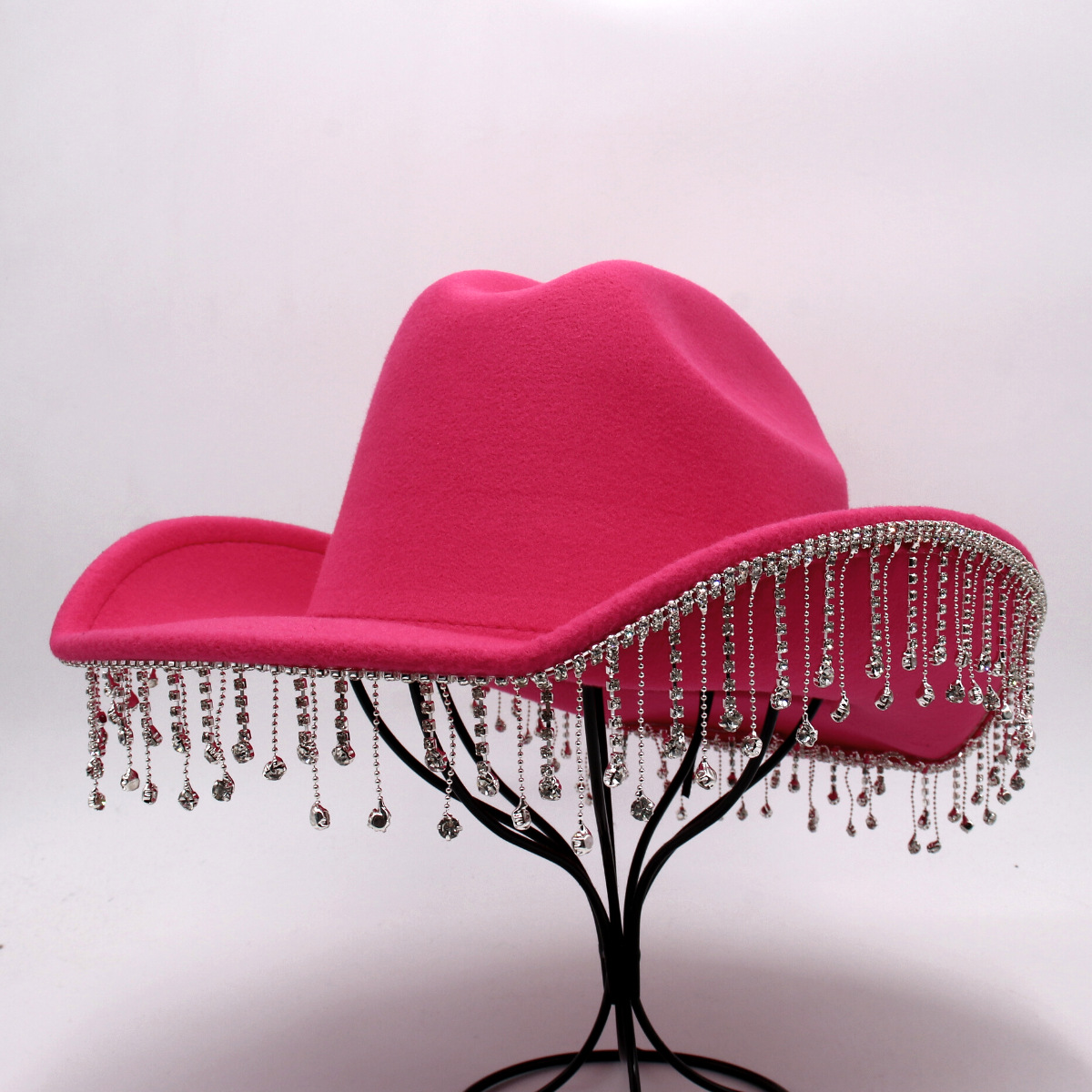 Warped Top Hat With Diamond Tassel Western Cowboy Hat