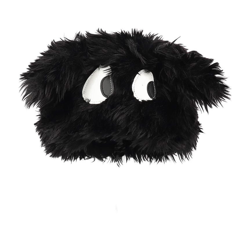 Funny Cartoon Big Eye Long Hair Puppy Plush Sleeve Cap