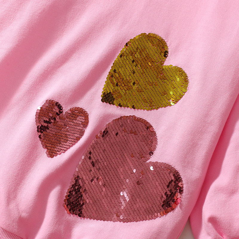 Long Sleeve Girls' Suit Cute Heart-shaped European And American Two-piece Suit