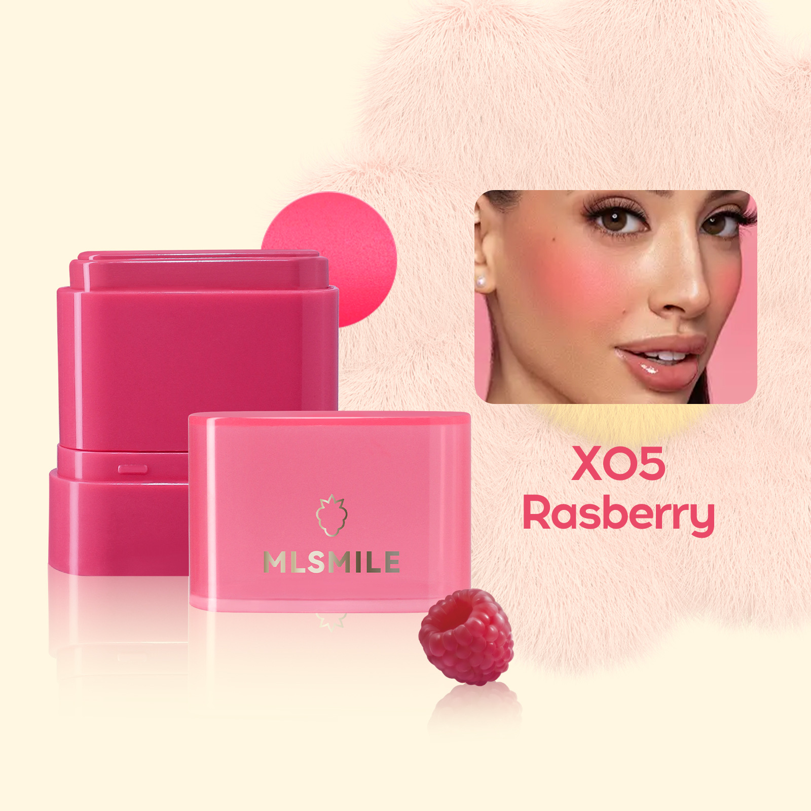 Flat Tube Fruit Blush Stick 2 In 1