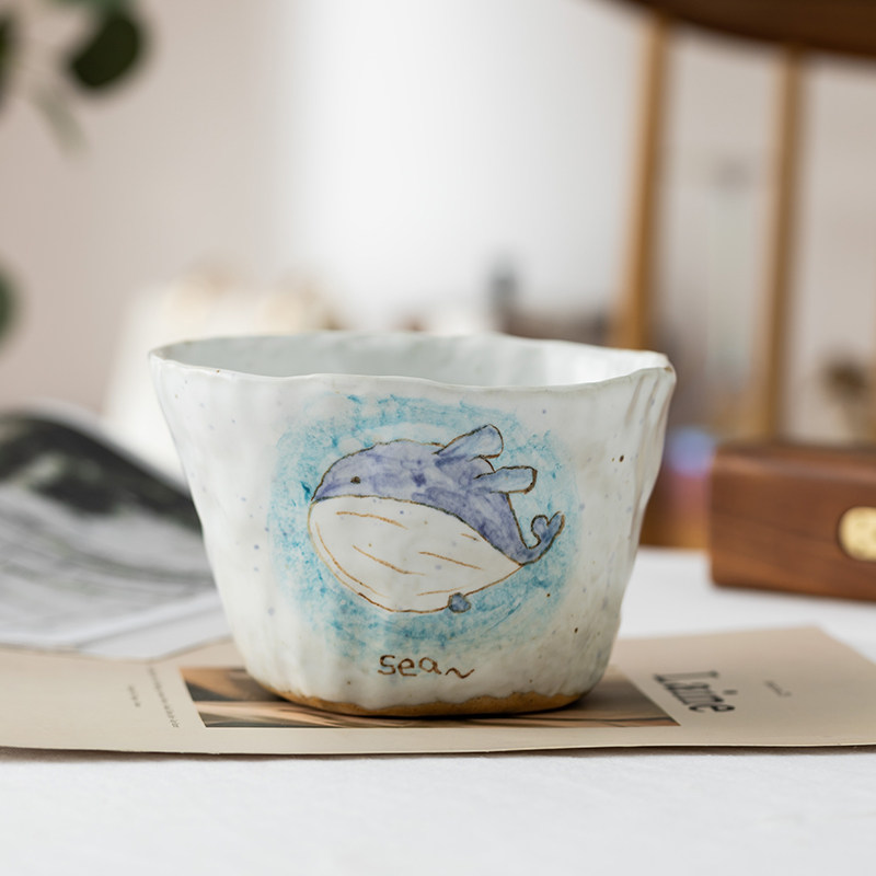 Handmade Cute Little Whale Mug Coffee Cup Instant Noodle Bowl Large Bowl Rice Plate Dinnerware Set