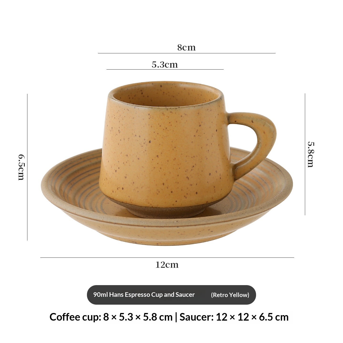 Elegant And Creative Rustic Stoneware Latte Art Retro Ceramic Cup And Saucer Set