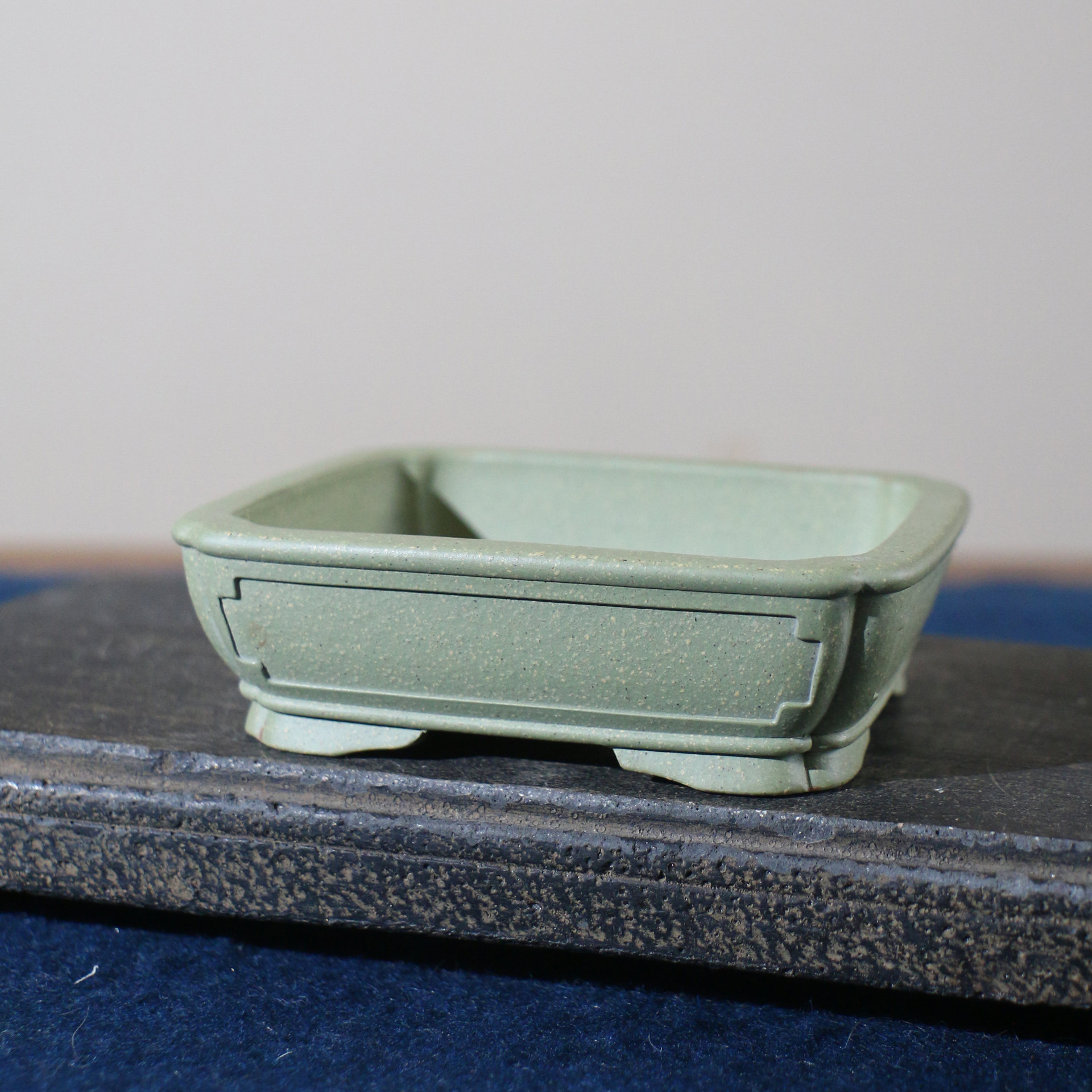 Purple Clay Rectangular Handmade Bonsai Pot