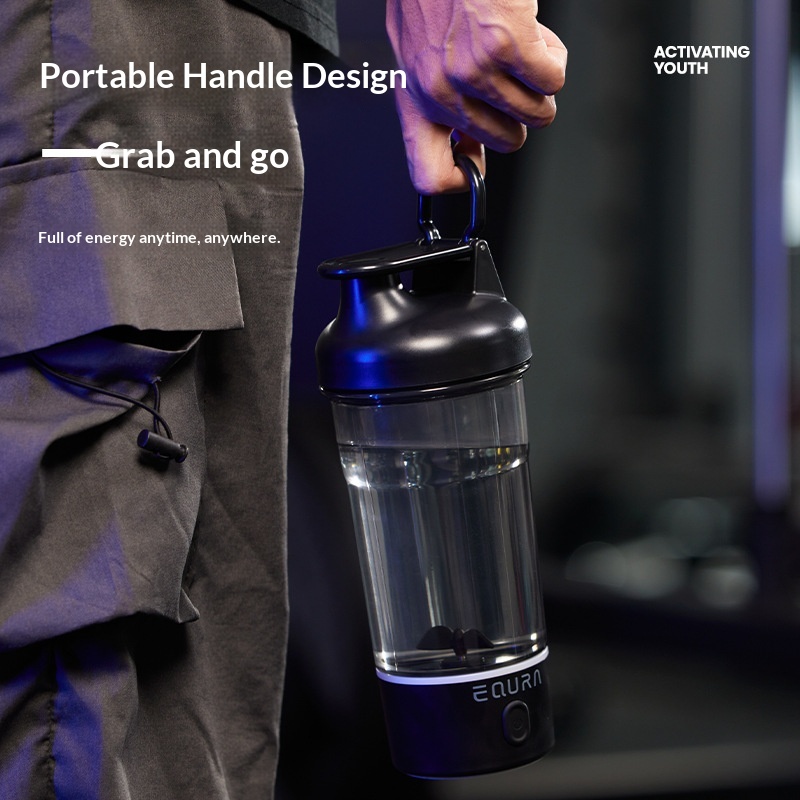 Large-capacity Portable Sports Electric Shaker Water Bottle With Measurement Markings