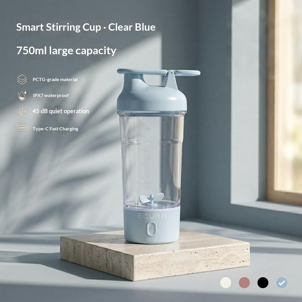 Large-capacity Portable Sports Electric Shaker Water Bottle With Measurement Markings