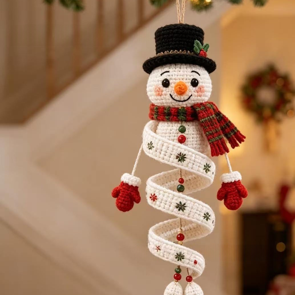 Crochet Snowman Spiral Oranment DIY Kit