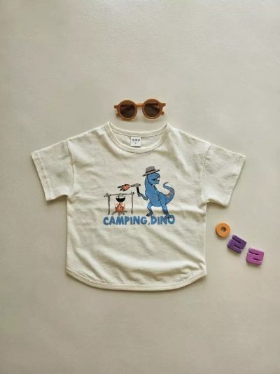 Fashion Half Sleeve Cotton Dinosaur T-shirt