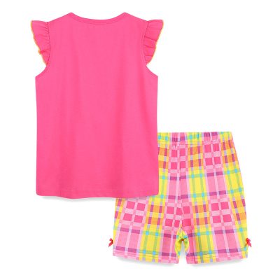 Girls' Fashion Casual Embroidered Short Sleeve Suit