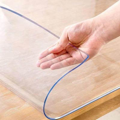 Table Cover 1.5 Mm Thick Clear PVC Desk Mat Protector Waterproof & Easy Cleaning Desk Pad Tablecloth For Office, Dining Room
