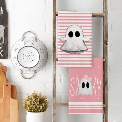 Ghost Halloween Kitchen Towels, Set Of 4, 18 X 26 Inch Decorative Dish Towels For Kitchen, Home, Holiday & Seasonal Decor