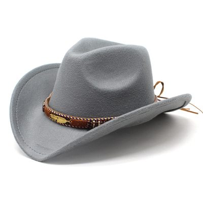 Ethnic Style Metal Feather Western Denim Top Hat