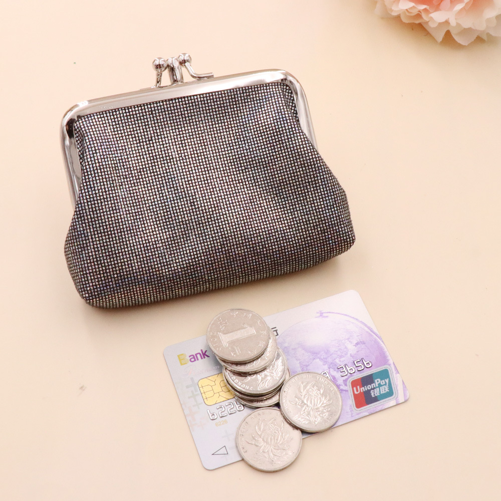 Retro Double PU Bright Plaid Short Wallet Ladies Card Holder