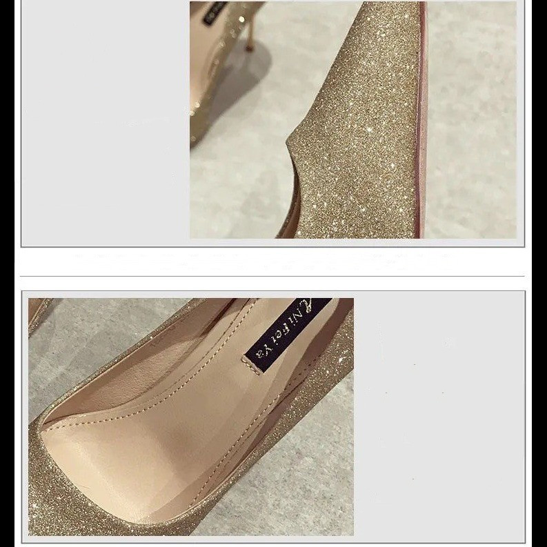 Low Top Korean Style Pointed Thin High-heeled Shoes