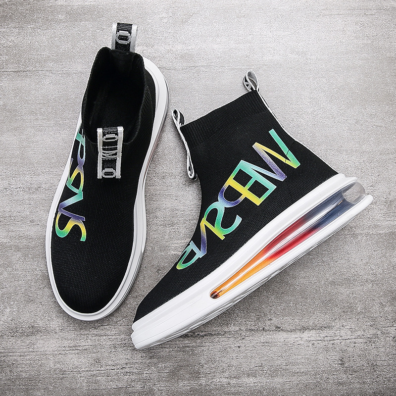 Men's High Top Socks Shoes Fly Knit Breathable