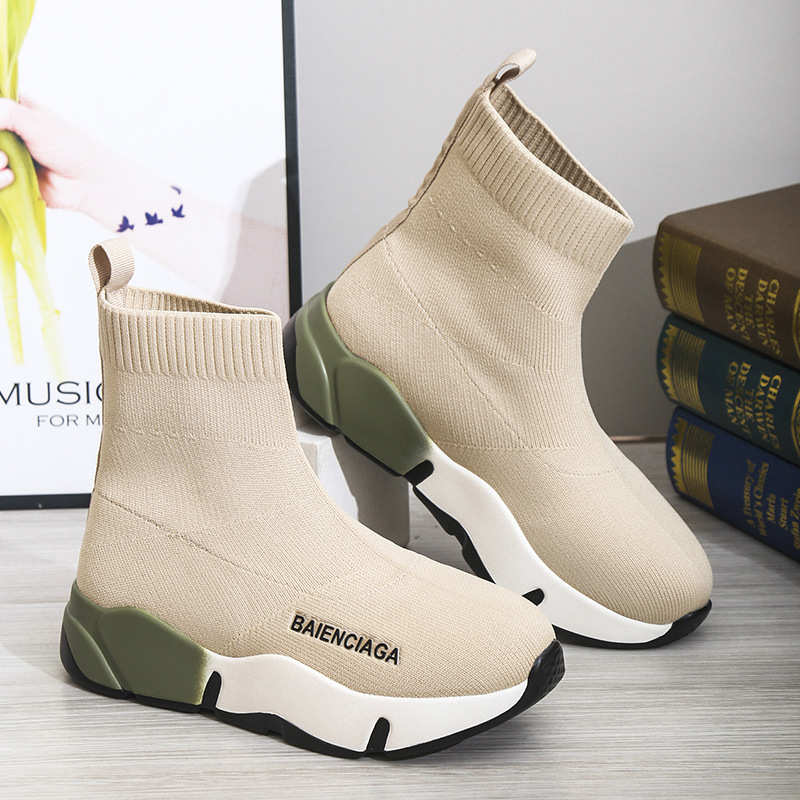 Black Sock Boots For Women Platform Shoes