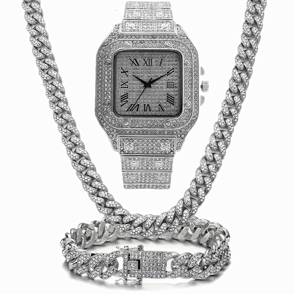 Roman Grain Graduation Quartz Watch Set 3pcs