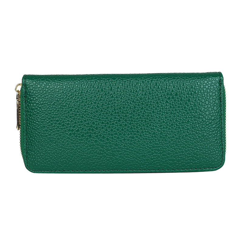 Mid-length Zipper Clutch Bag Fashion Solid Color PU Money Clip