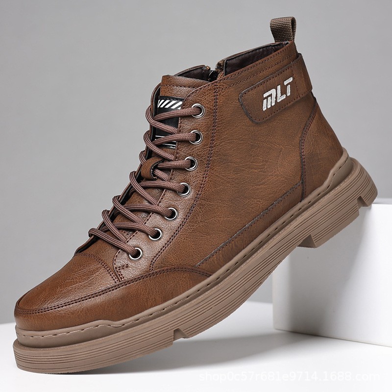 Martin Boots With Plush And Thick Insulation And Anti-slip High-top Fashionable Men's Shoes