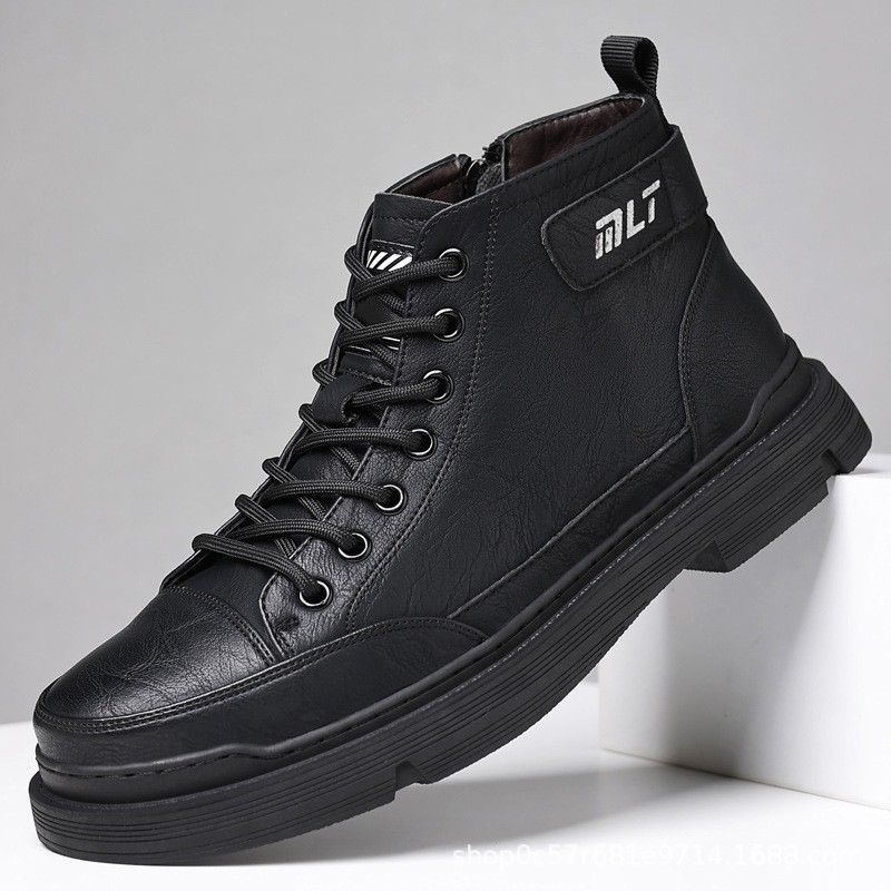 Martin Boots With Plush And Thick Insulation And Anti-slip High-top Fashionable Men's Shoes