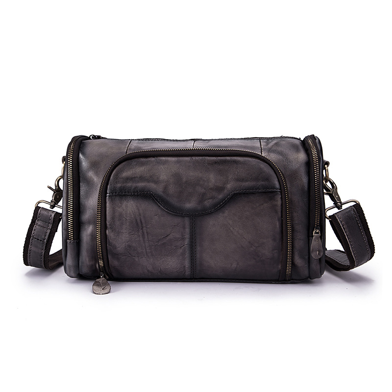Retro Fashion Trend Leather Shoulder Messenger Bag Cowhide Pillow Bag
