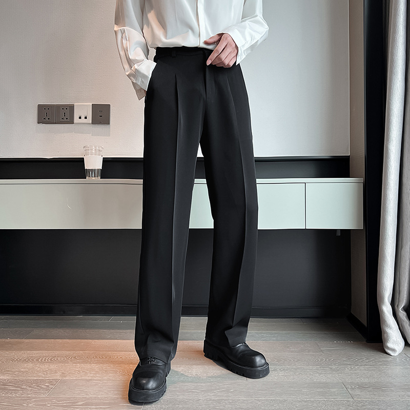 Fashion Loose Wide Leg Mop Pants Solid Straight Casual