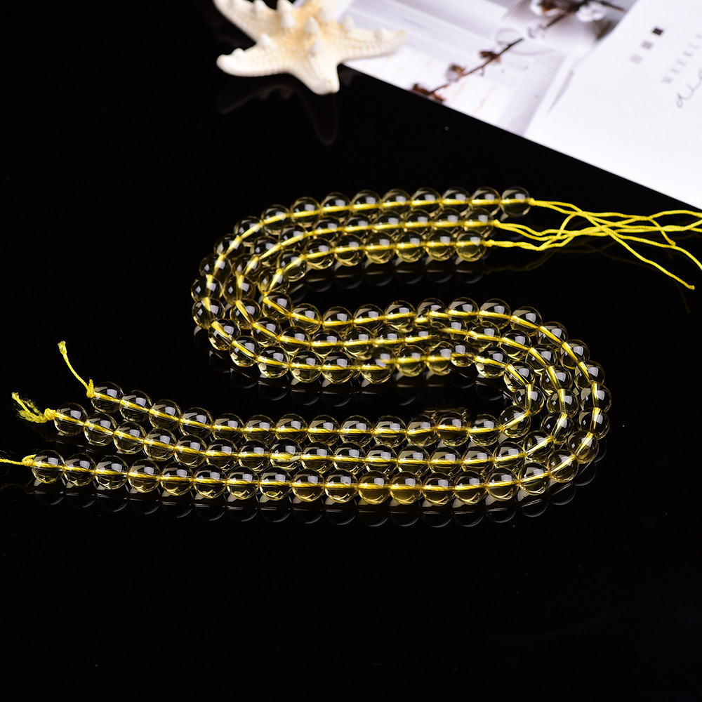 Natural Lemon Citrine Semi-finished Raw Polished Loose Beads
