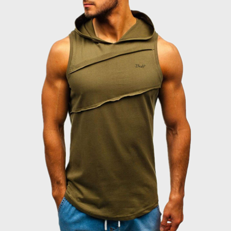 Men's Hooded Embroidered Monogram Vest