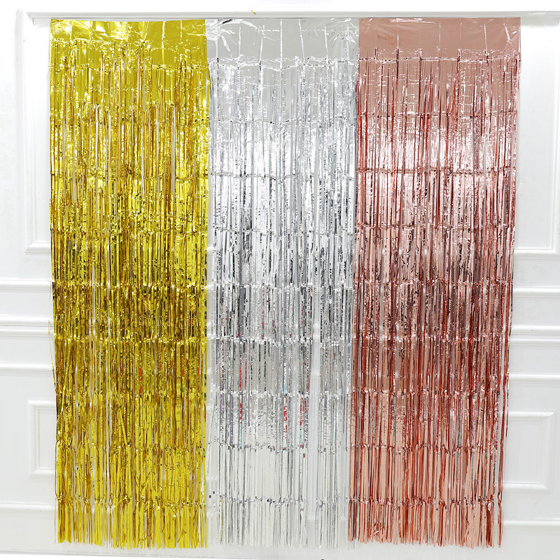 Birthday Party Decoration 12m Tinsel Curtain Wedding Room Layout Color Stripes
