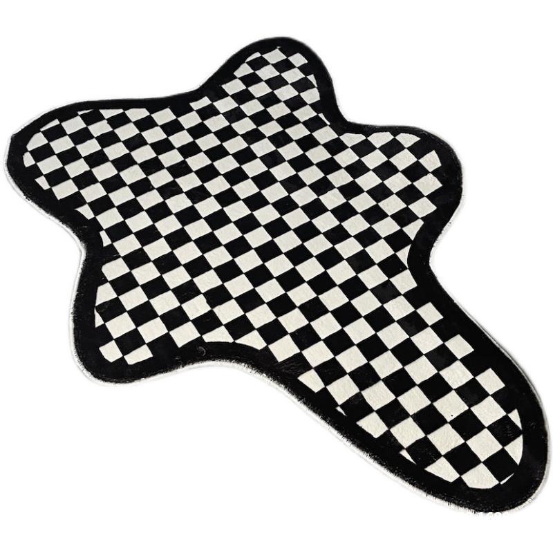 Ins Simple Checkerboard Carpet Irregular