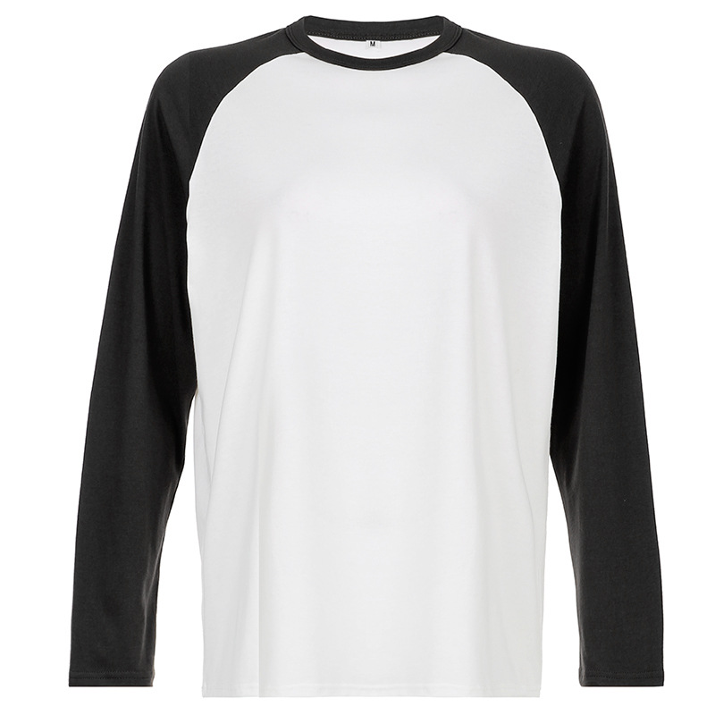 Women's Fashion Casual Solid Color Shoulder Insert Round Neck Long Sleeve