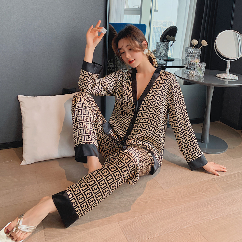 Spring And Summer New Ice Silk Pajamas