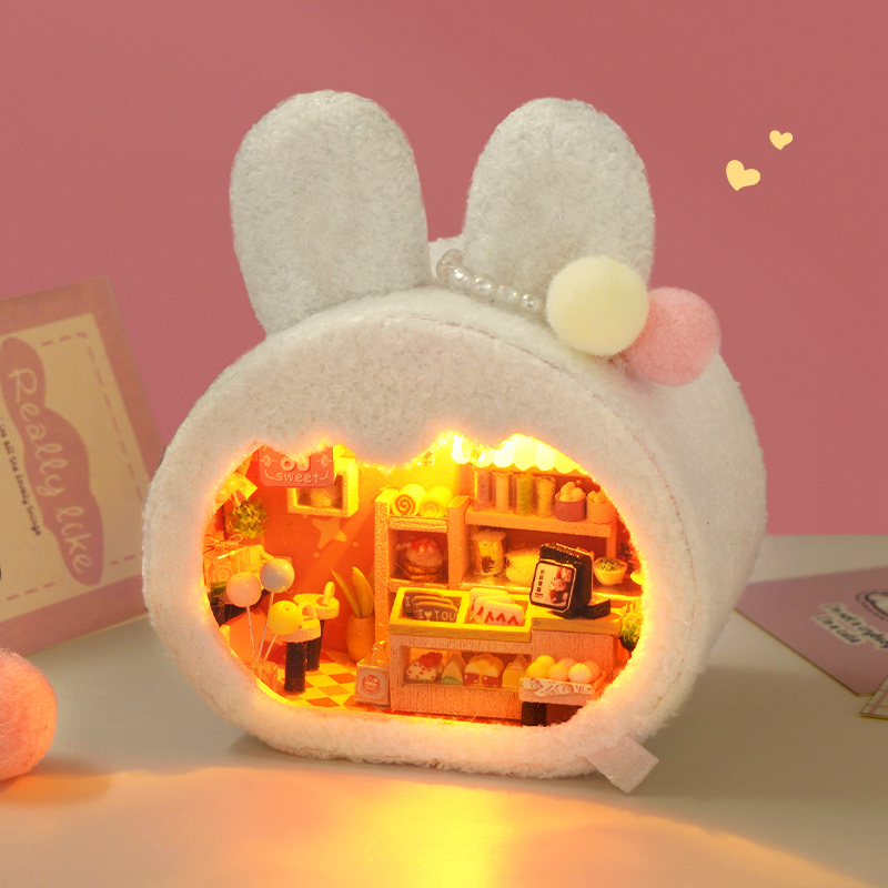 Miniature Building Model Assembled Furry Toys